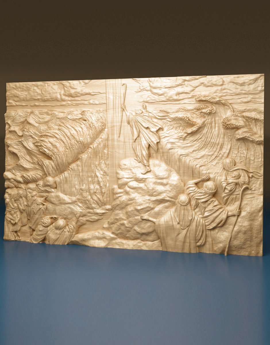The Israelites Crossing of the Red Sea Led by Moses basrelief - Dreameks